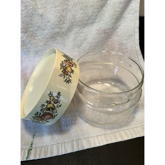 Vintage PYREX CorningWare "SPICE OF LIFE" Glass Canister Kitchen MCM Fruit - Picture 6 of 7